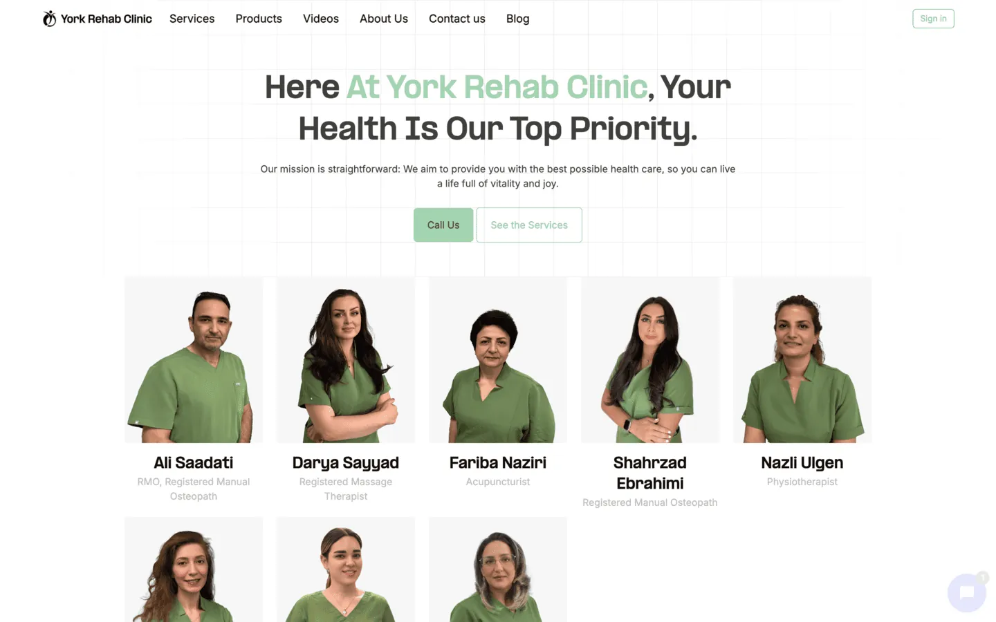 نمونه کار کلینیک توانبخشی و فیزیوتراپی York Rehab Clinic — طراحی شده توسط نیسو وب